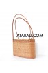 Ata rattan women beach bag with batik lining shapes